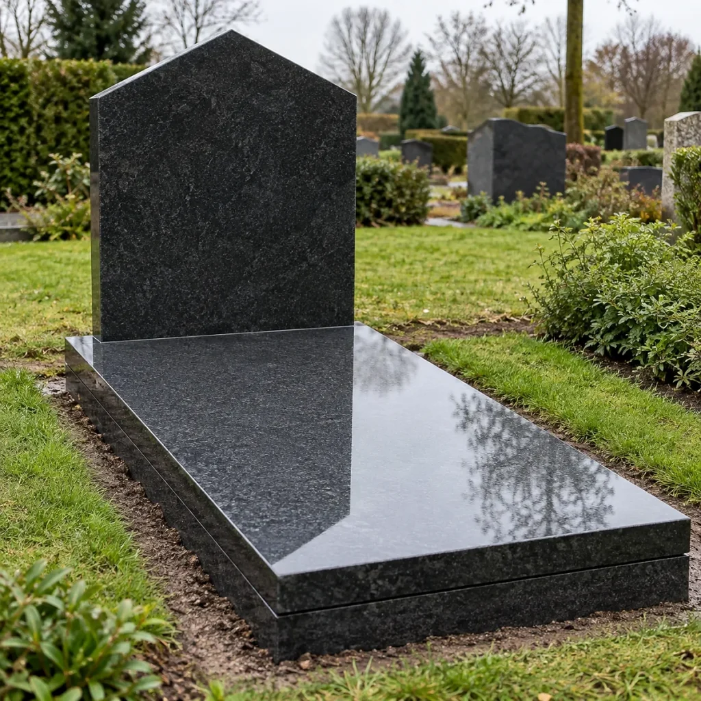 Voorbeeld: grafsteen punt hele dekplaat